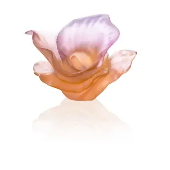 Daum Glass Sculpture Decorative Flower by Arum Rose 2.2'' x 3.1'' x 3.9''