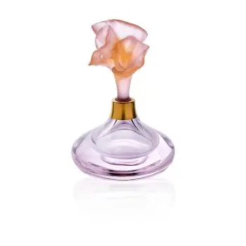 Daum Glass Sculpture Small Perfume Bottle 15 ml by Arum Rose 4.7'' x 3.3'' x 3.3''
