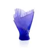 Daum Glass Sculpture Medium Lilac Pleated Vase by Croisière 14.6'' x 9.6'' x 7.9''