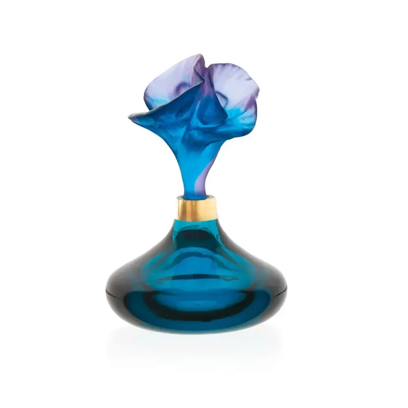 Daum Glass Sculpture Small Perfume Bottle 15 ml by Arum Bleu Nuit 4.7'' x 3.3'' x 3.3''