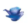 Daum Glass Sculpture Decorative Flower by Arum Bleu Nuit 2.2'' x 4.1'' x 3.9''