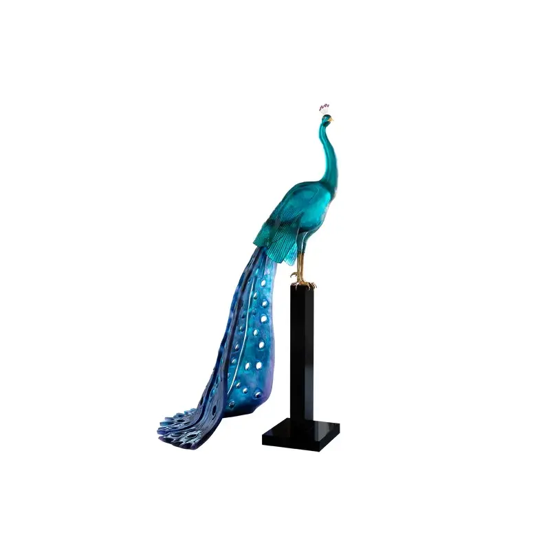 Daum Glass Sculpture Tropical Peacock by 74.8'' x 5.1'' x 45.3'' Daum Glass Sculpture Tropical Peacock by 74.8'' x 5.1'' x 45.3''