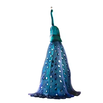 Daum Glass Sculpture Tropical Peacock by 74.8'' x 5.1'' x 45.3''