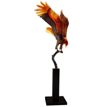 Daum Glass Sculpture Prestige Eagle by Van der Knoop Madeleine 98.4'' x 33.5'' x 43.3''