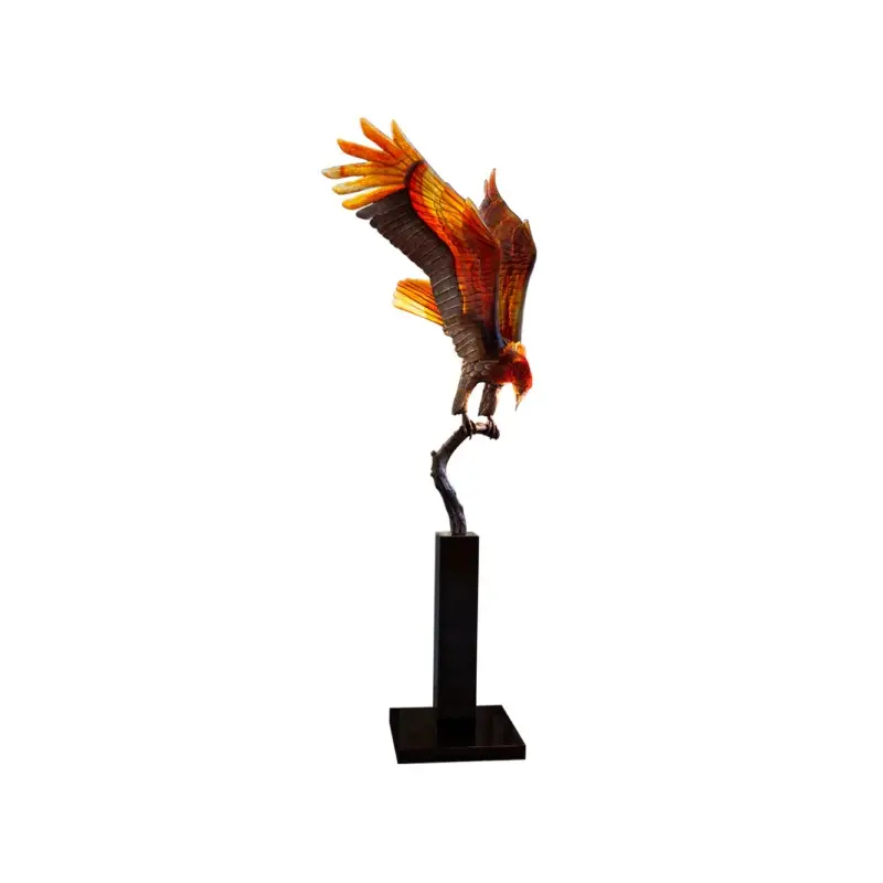 Daum Glass Sculpture Prestige Eagle by Van der Knoop Madeleine 98.4'' x 33.5'' x 43.3''