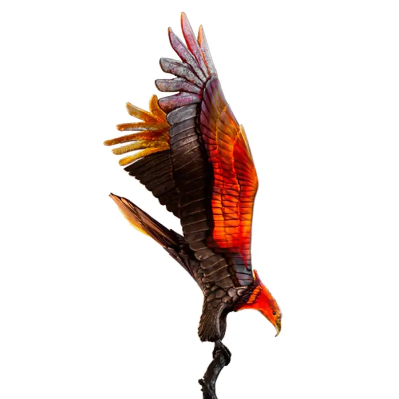 Daum Glass Sculpture Prestige Eagle by Van der Knoop Madeleine 98.4'' x 33.5'' x 43.3''