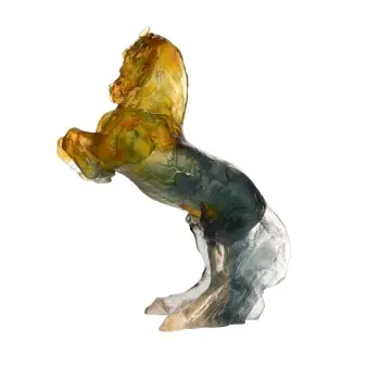 Daum Glass Sculpture Amber Grey Balthazar by Sauvat Jean-Louis 21.3'' x 16.9'' x 7.5''
