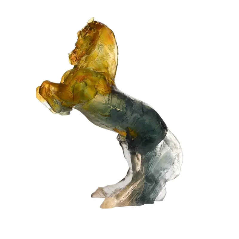 Daum Glass Sculpture Amber Grey Balthazar by Sauvat Jean-Louis 21.3'' x 16.9'' x 7.5''