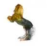 Daum Glass Sculpture Amber Grey Balthazar by Sauvat Jean-Louis 21.3'' x 16.9'' x 7.5''
