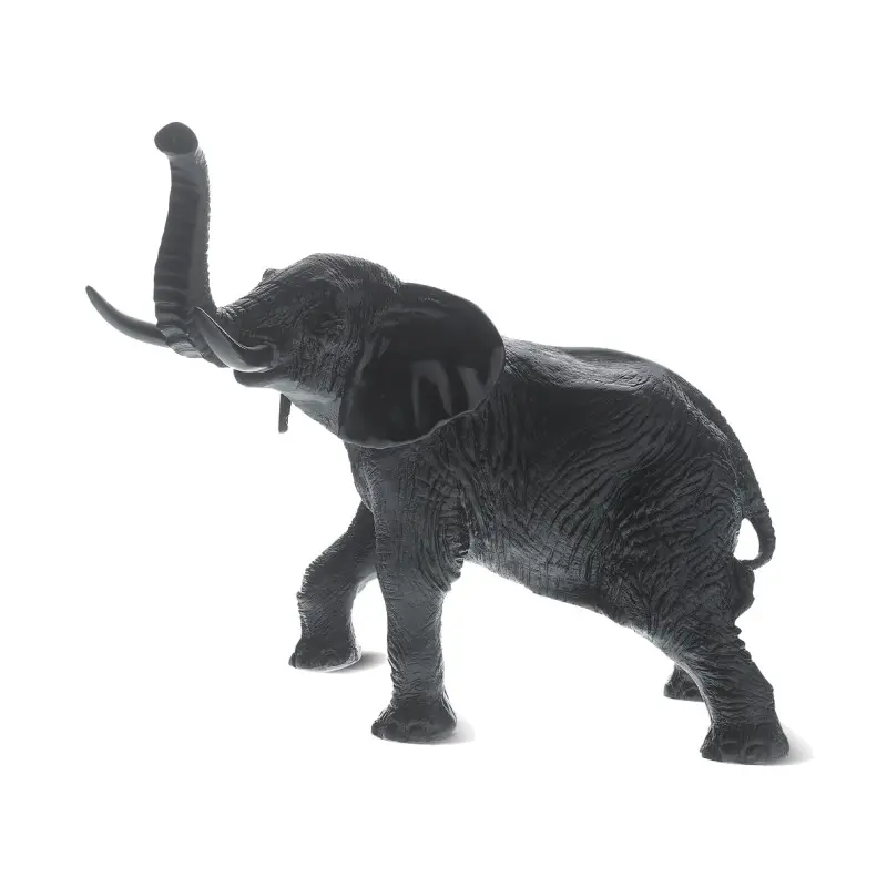 Daum Glass Sculpture Black Elephant by Leroy Jean-François 13'' x 16.1'' x 8.7''