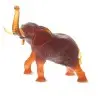 Daum Glass Sculpture Amber Elephant by Leroy Jean-François 13'' x 16.1'' x 8.7''