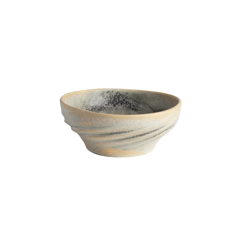 Hand Sculpted Stoneware Twist in Stone Finish - Dia: 16 cm H: 6.5 cm - Case of 6