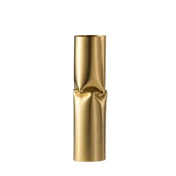 Designer Satin Gold and Stainless Steel Amasso Medium Vase