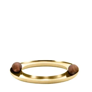Designer Satin Gold and Stainless Steel Atomos Appetizer Holder