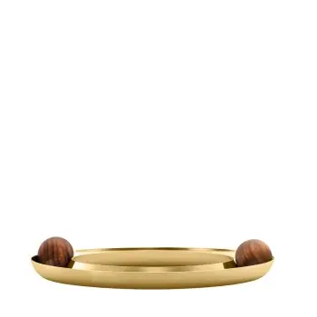 Designer Satin Gold and Stainless Steel Atomos Appetizer Holder