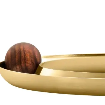 Designer Satin Gold and Stainless Steel Atomos Appetizer Holder