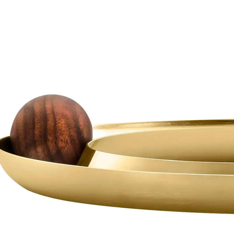 Designer Satin Gold and Stainless Steel Atomos Appetizer Holder