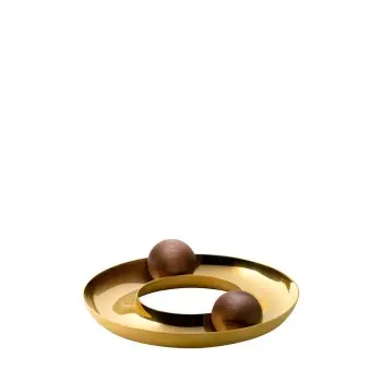 Designer Satin Gold and Stainless Steel Mini Atomos Appetizer Holder