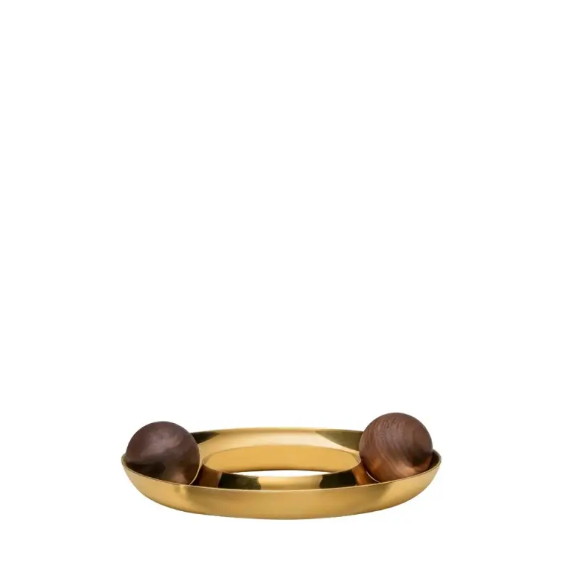 Designer Satin Gold and Stainless Steel Mini Atomos Appetizer Holder