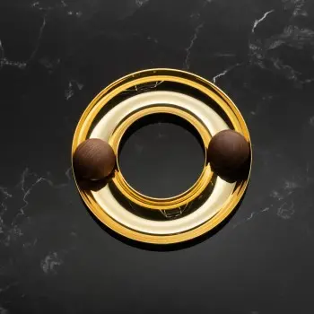 Designer Satin Gold and Stainless Steel Mini Atomos Appetizer Holder