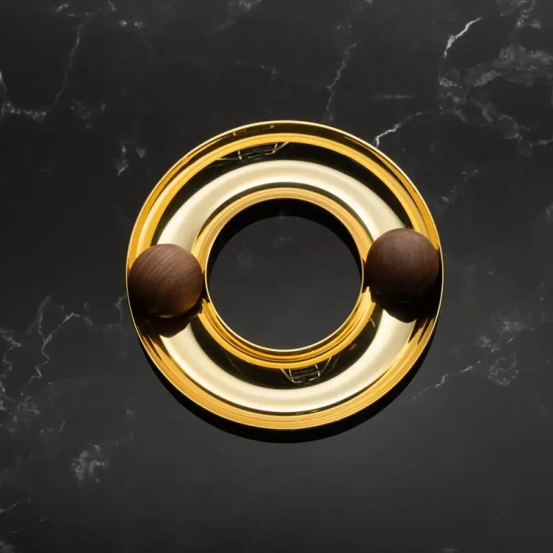 Designer Satin Gold and Stainless Steel Mini Atomos Appetizer Holder