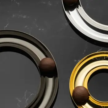Designer Satin Gold and Stainless Steel Mini Atomos Appetizer Holder