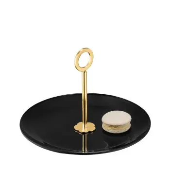Designer Satin Gold and Stainless Steel Venezia Plate 21 cm