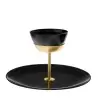 Designer Satin Gold and Stainless Steel Venezia Serving Stand with 1 Plate and 1 Bowl