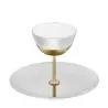 Designer Satin Gold and Stainless Steel Venezia Serving Stand with 1 Plate and 1 Bowl