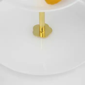Designer Satin Gold and Stainless Steel Venezia Small Double Serving Stand
