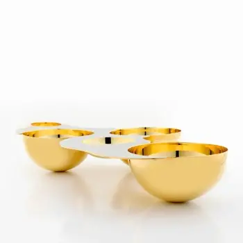 Designer Gold and Stainless Steel Luna Appetizer Holder