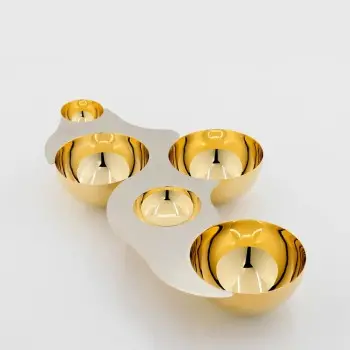 Designer Gold and Stainless Steel Luna Appetizer Holder