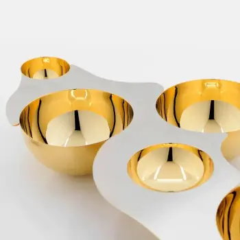 Designer Gold and Stainless Steel Luna Appetizer Holder