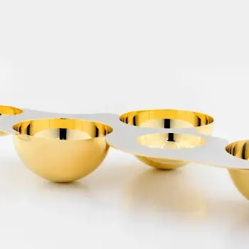 Designer Gold and Stainless Steel Luna Appetizer Holder