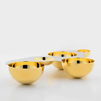 Designer Gold and Stainless Steel Luna Appetizer Holder