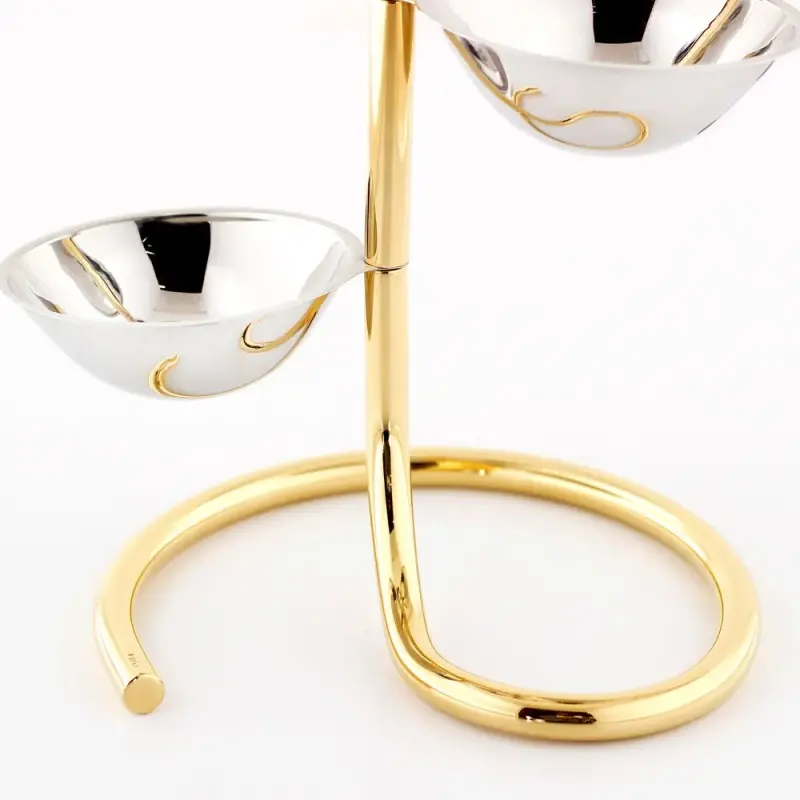 Designer Gold and Stainless Steel Rondelli Vertical Snack Holder