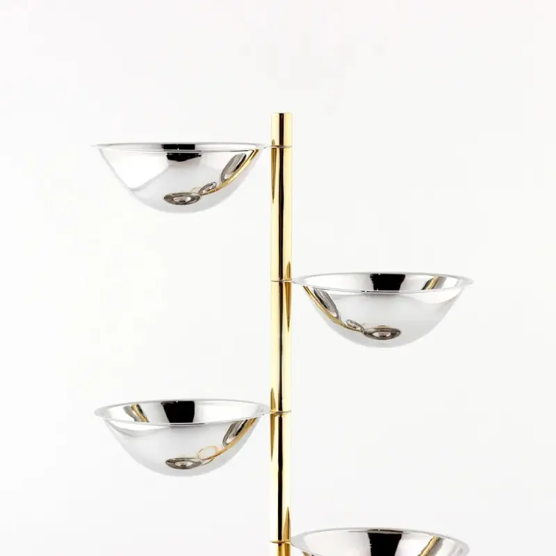 Designer Gold and Stainless Steel Rondelli Vertical Snack Holder