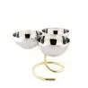 Designer Gold and Stainless Steel Rondelli Triple Snack / Fruit Holder