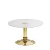 Designer Satin Gold and Stainless Steel Lecci Tall Serving Stand 37 cm