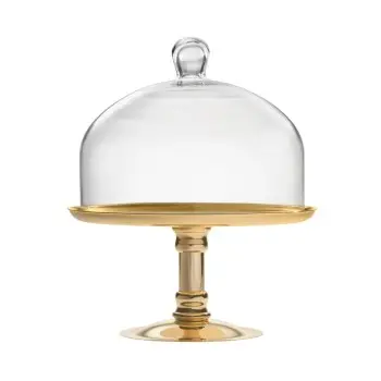 Designer Golden Plated Stainless Steel Lecci Serving Stand 31 cm
