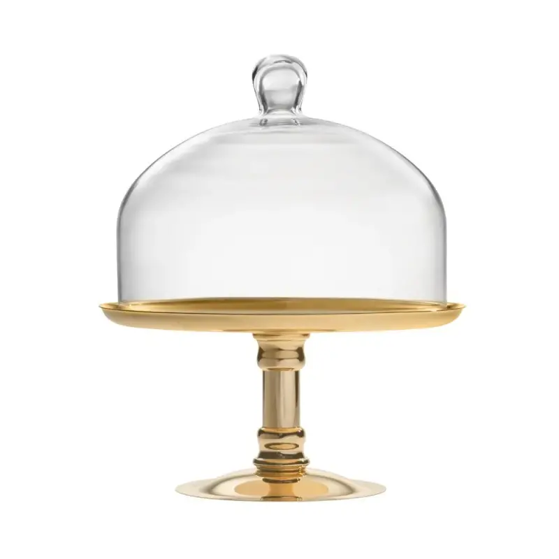 Designer Golden Plated Stainless Steel Lecci Serving Stand 31 cm
