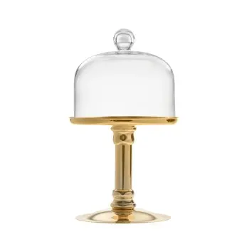 Designer Golden Plated Stainless Steel Lecci Tall Serving Stand 20 cm