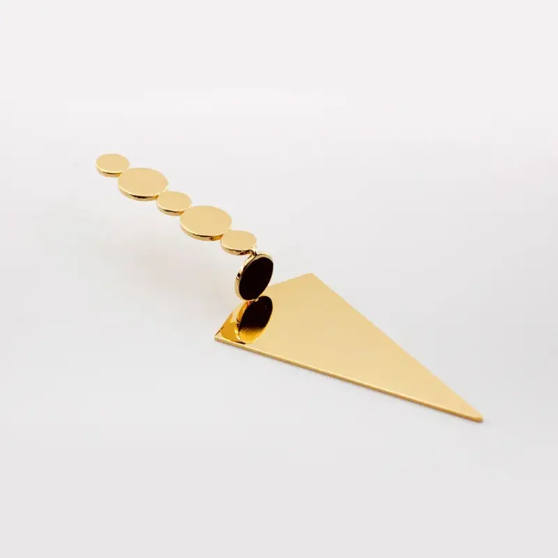 Designer Golden Plated Stainless Steel Riviera Pie Server Designer Golden Plated Stainless Steel Riviera Pie Server