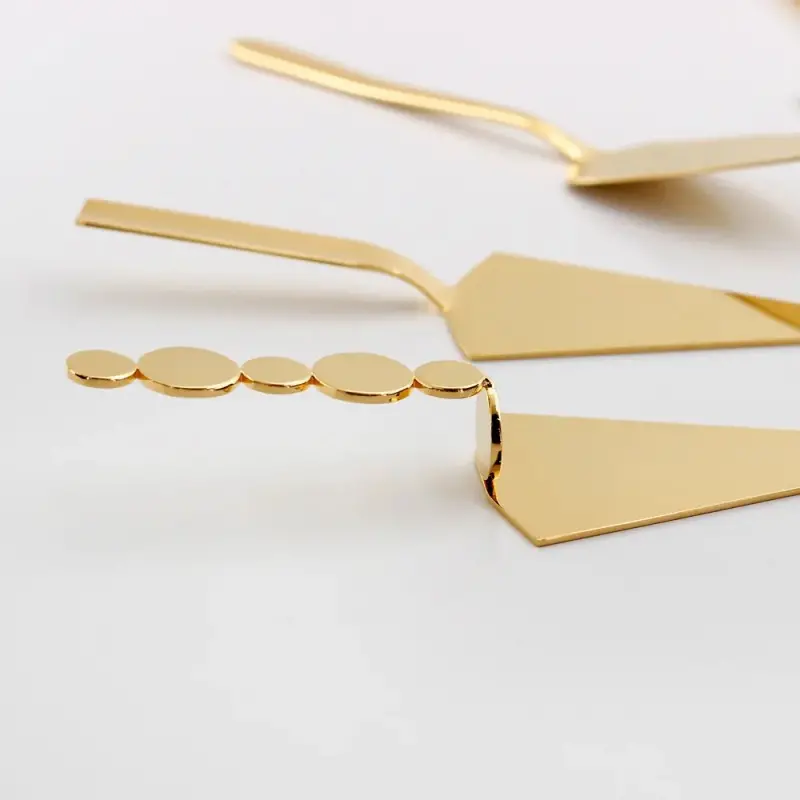 Designer Golden Plated Stainless Steel Riviera Pie Server Designer Golden Plated Stainless Steel Riviera Pie Server