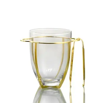 Designer Golden Plated Stainless Steel Del Garda Ice Bucket with Ice Tong 1.5L