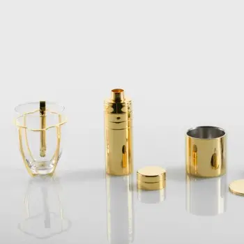Designer Golden Plated Stainless Steel Del Garda Ice Bucket with Ice Tong 1.5L