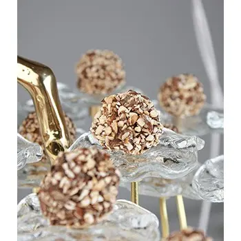 My Glass Studio Petit Fours Stand, Black - Dia: 25 cm, H: 35 cm