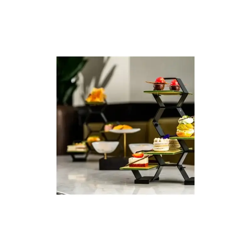 My Glass Studio Petit Fours Stand, Pistachio Green - Set of 3 - 23.7 x 20.0 x 28 cm