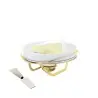 Designer Golden Plated Stainless Steel Linea Small Brie Cheese Rechaud with Knife
