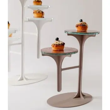 My Glass Studio Petit Fours Stand, White - Set of 2 - 23.6 x 13.9 x 25.2 cm
